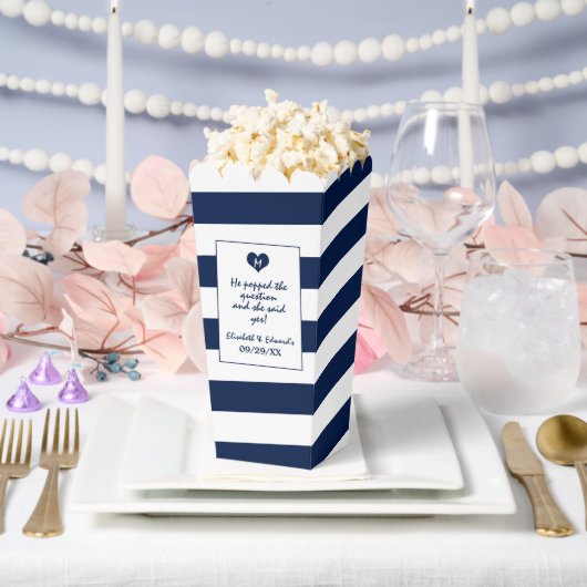 Modern Chic Navy Blue & White Wedding Bedankdoosjes (Huwelijk)