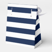 Modern Chic Navy Blue & White Wedding Bedankdoosjes (Achterkant)