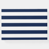 Modern Chic Navy Blue & White Wedding Gastenboek (Achterkant)