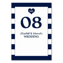 Modern Chic Navy Blue & White Wedding Kaart