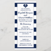 Modern Chic Navy Blue & White Wedding Programmakaart (Voorkant)