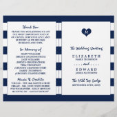 Modern Chic Navy Blue & White Wedding Programme (Voorkant)