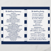 Modern Chic Navy Blue & White Wedding Programme (Achterkant)
