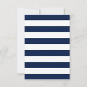 Modern Chic Navy Blue & White Wedding RSVP Kaartje (Achterkant)
