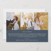 Modern chic | Navy Family Fotocollage Nieuwsbrief Feestdagenkaart (Achterkant)