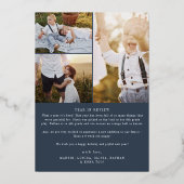 Modern chic | Navy Folie Kerstjaar in Review Feestdagenkaart (Achterkant)