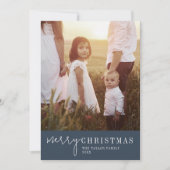 Modern chic | Navy Merry Christmas Foto Feestdagenkaart (Voorkant)