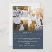 Modern chic | Navy Nieuwjaar Foto Jaar in de Revie Feestdagenkaart (Achterkant)