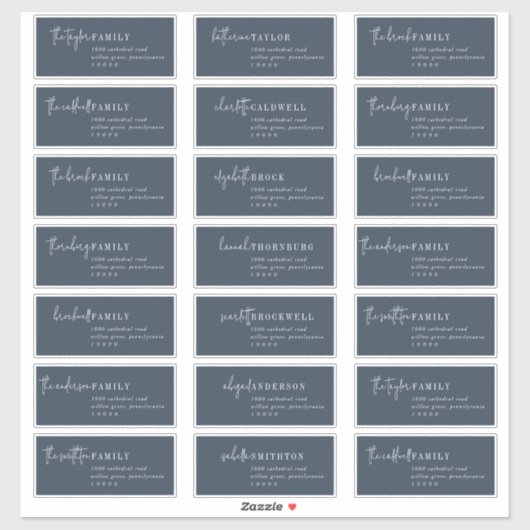 Modern chic | Navy Recipient Guest-Adresetiketten Sticker (Vel)