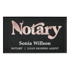 Modern Chic Navy Roos notaris openbare lening onde Naambadge