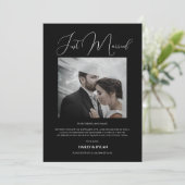 Modern chic net getrouwd zwart kaart (Staand voorkant)