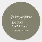 Modern Chic Olive Green S'more Liefde Stickers (Voorkant)