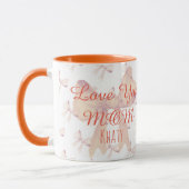 Modern Chic Oranje Paars Love You mam Moederdag Mok (Links)