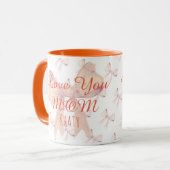 Modern Chic Oranje Paars Love You mam Moederdag Mok (Voorkant links)