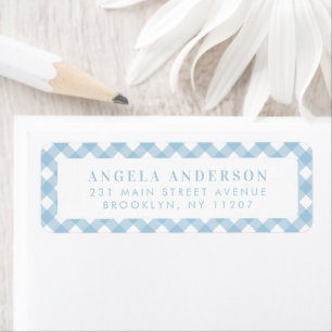 Modern Chic Pastel Dusty Blue Gingham Pset Check Etiket