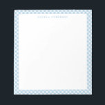 Modern Chic Pastel Dusty Blue Gingham Pset Check Notitieblok<br><div class="desc">Moderne,  licht-donkerblauw Gingham-gebundelde aanslagblok</div>