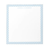 Modern Chic Pastel Dusty Blue Gingham Pset Check Notitieblok (Voorkant)