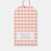 Modern Chic Pastel Oranje Gingham Pset Gift Labels Cadeaulabel (Voorkant)