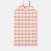 Modern Chic Pastel Oranje Gingham Pset Gift Labels Cadeaulabel (Achterkant)