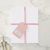 Modern Chic Pastel Oranje Gingham Pset Gift Labels Cadeaulabel (Met Touw)