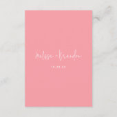 Modern Chic Pastel Roze & Geel bruiloft Details Informatiekaartje (Achterkant)