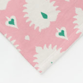 Modern chic pastel roze groen ikatroon fleece deken (Hoek)