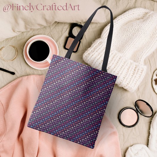 Modern Chic Pattern Design Abstracte kleurrijke ku Tote Bag