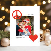 Modern Chic Peace & Love  kleurenfoto Feestdagenkaart