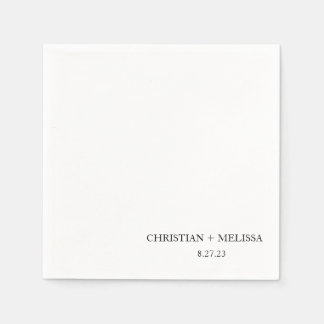 Modern Chic Personalized bruiloft Napkin Servet