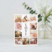 Modern Chic Photo Collage Love Baby shower Dank U Briefkaart (Staand voorkant)