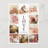 Modern Chic Photo Collage Love Baby shower Dank U Briefkaart (Voorkant)