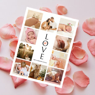 Modern Chic Photo Collage Love Baby shower Dank U Briefkaart