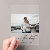 Modern Chic Photo Landscape Save the Date Acryl Uitnodigingen (Insitu (Draagbaar))