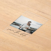 Modern Chic Photo Landscape Save the Date Acryl Uitnodigingen (Laagn)