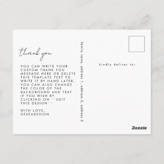 Modern Chic Photo Magazine Hoesje Baby Geboorte Briefkaart (Achterkant)