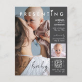 Modern Chic Photo Magazine Hoesje Baby Geboorte Briefkaart (Voorkant)