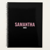 Modern Chic Pink & Black Appointbook  Planner (Voorkant)