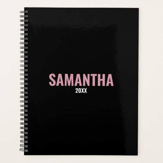 Modern Chic Pink & Black Appointbook  Planner (Voorkant)