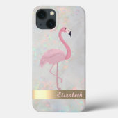 Modern Chic Pink Flamingos Opal Iridescent Case-Mate iPhone Case (Achterkant)