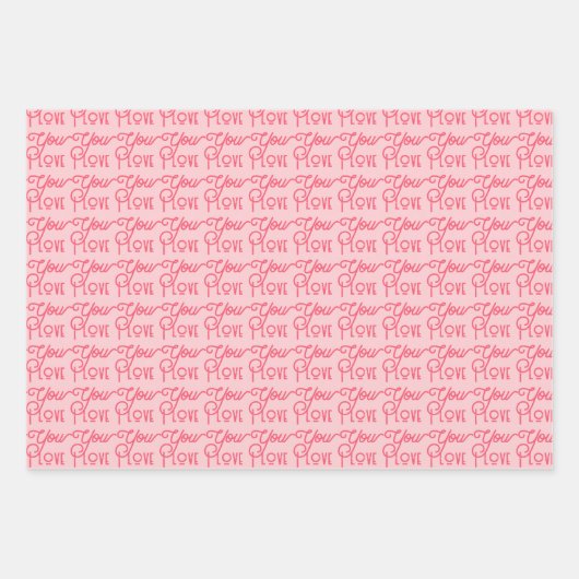 Modern Chic Pink Love Valentijn Day Inpakpapier Vel (Voorkant 2)