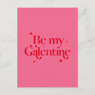 Modern Chic Pink Red Sparkle Friend Galentine Feestdagenkaart