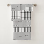 Modern Chic Plaid zwart en wit Bad Handdoek (Insitu)