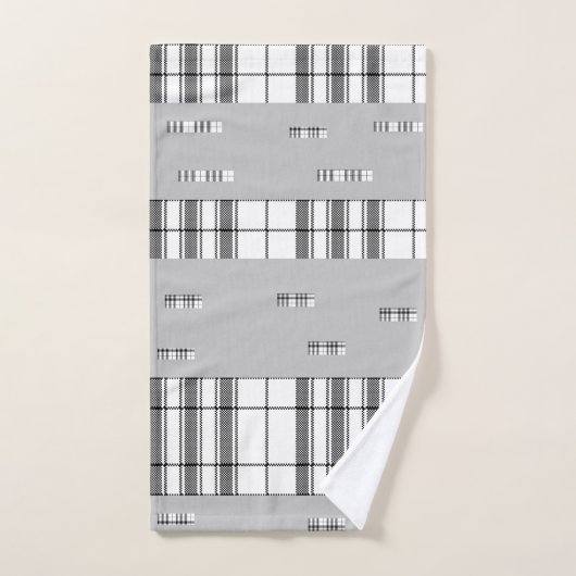 Modern Chic Plaid zwart en wit Bad Handdoek (Handdoek)