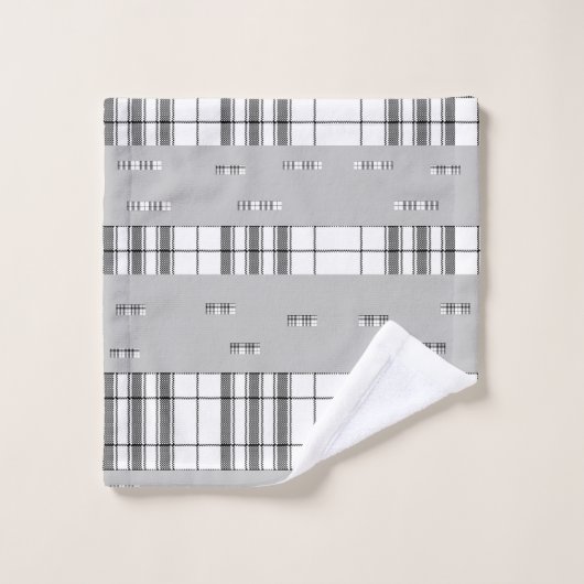 Modern Chic Plaid zwart en wit Bad Handdoek (Wasdoekje)