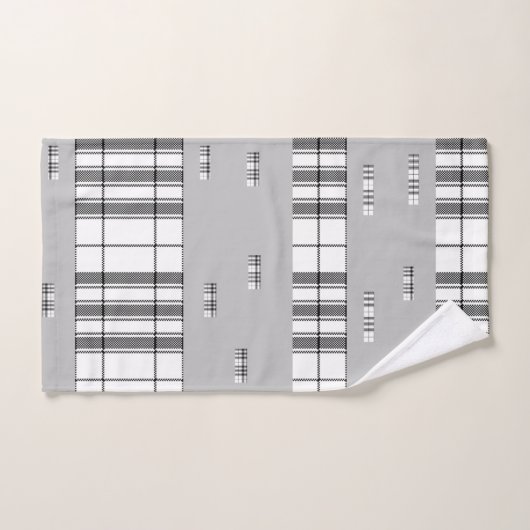 Modern Chic Plaid zwart en wit Bad Handdoek (Handdoek)