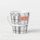 Modern Chic Plaid zwart en wit Latte Mok (Linkerhoek)