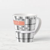Modern Chic Plaid zwart en wit Latte Mok (Rechterhoek)