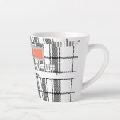 Modern Chic Plaid zwart en wit Latte Mok (Rechts)
