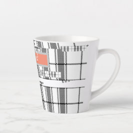 Modern Chic Plaid zwart en wit Latte Mok