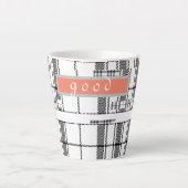 Modern Chic Plaid zwart en wit Latte Mok (Voorkant)